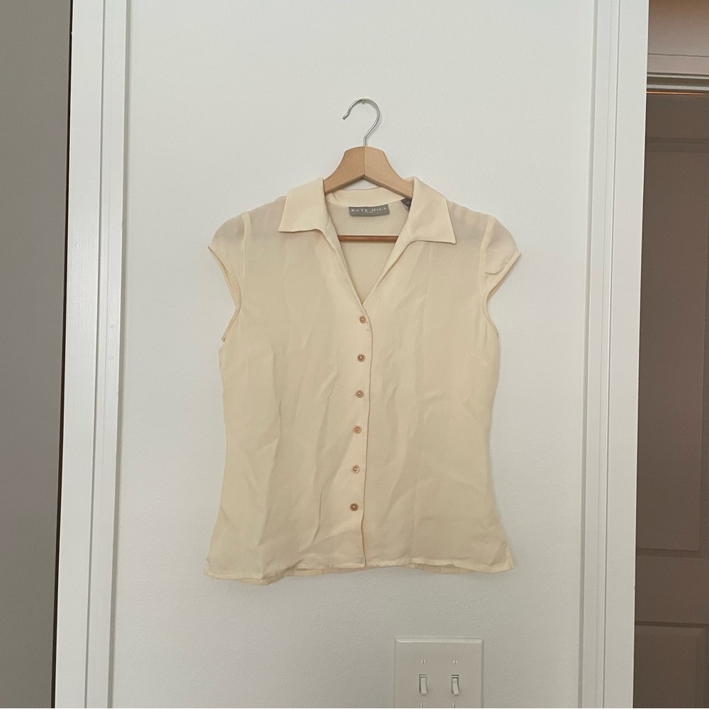KATE HILL • vintage silk cap sleeve top
